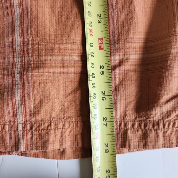 Carhartt Shirt Men's 2XL Short Sleeve Button Up Orange Striped Pocket Cotton - Picture 7 of 7